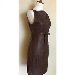 NWT Robert Rodriguez 100% lamb leather dress w/bow